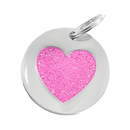 Glitter Heart ID Tag pet ID tag by K9 by Igloo
