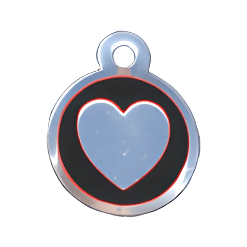Small Heart pet ID tag in Black