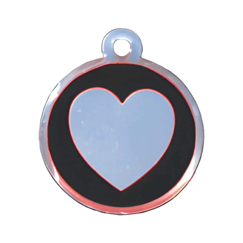 Medium Heart pet ID tag in Black