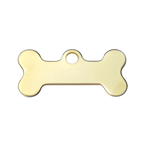 Brass Bone ID Tag pet ID tag