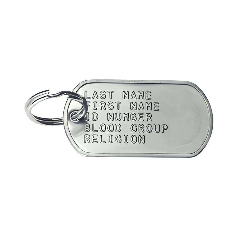 Military Dog Tag Single pet ID tag in Stainless Steel