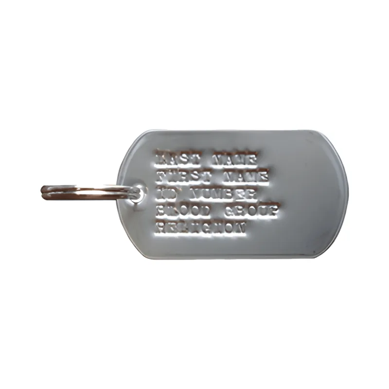 Retro Dog Tag Single pet ID tag in Stainless Steel