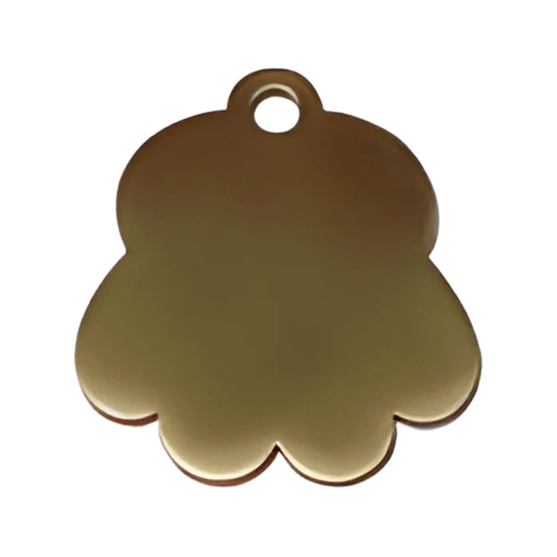 Medium Paw pet ID tag in Brass