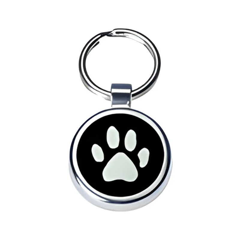 Small Paw Print pet ID tag in Black