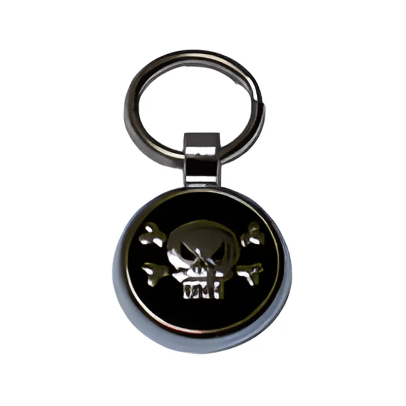 Small Jolly Roger pet ID tag in Black